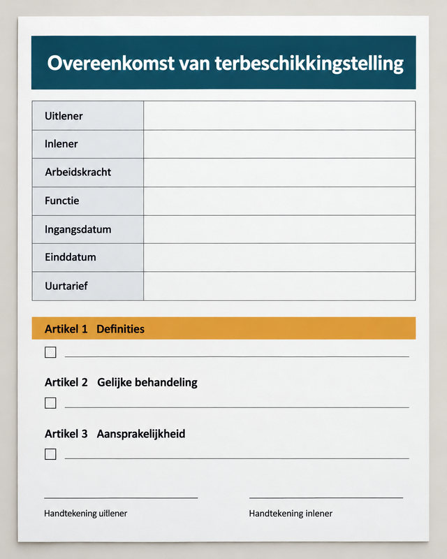 Overeenkomst van terbeschikkingstelling