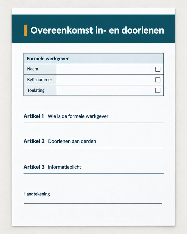 Overeenkomst in- en doorlenen