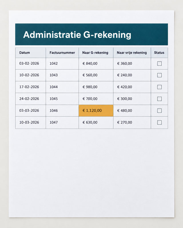 Administratie G-rekening