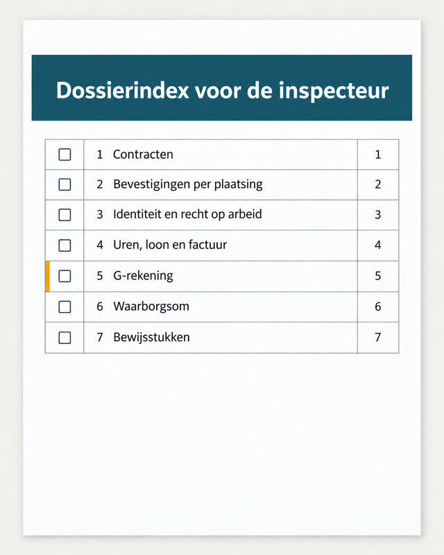 Dossierindex voor de inspecteur